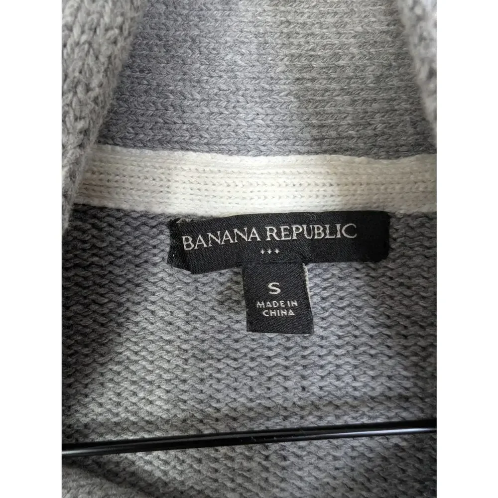 Banana Republic Men's Cotton Wool Blend Fair Isle Shawl Collar Sweater